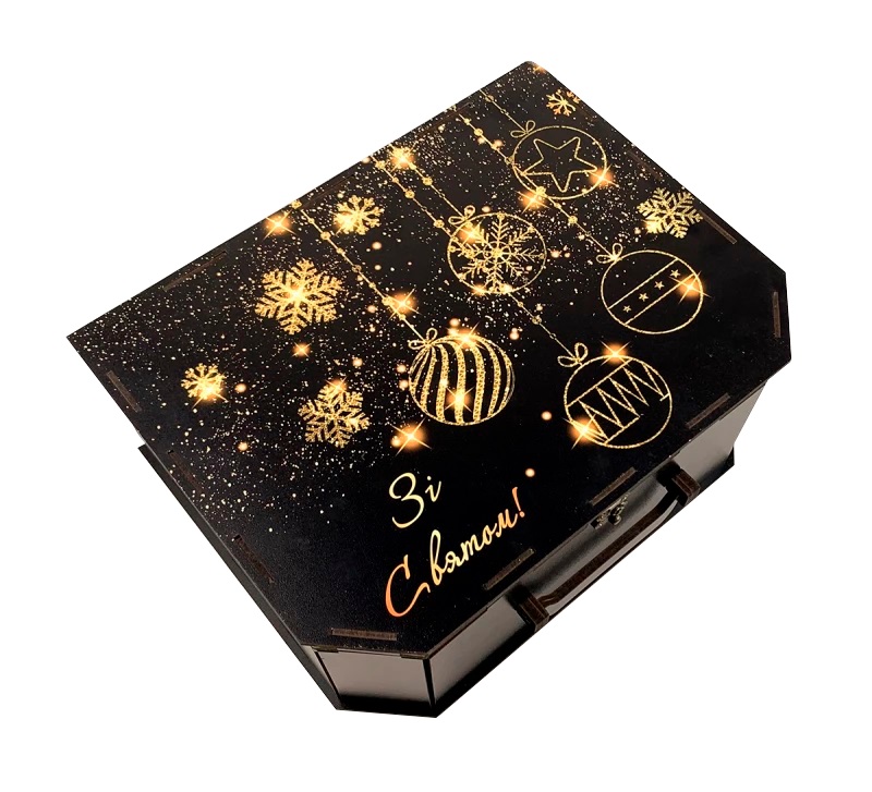 Новорічний подарунок в упаковці з дерева RETAIL HOLDING №12 1500 г. (Преміум)